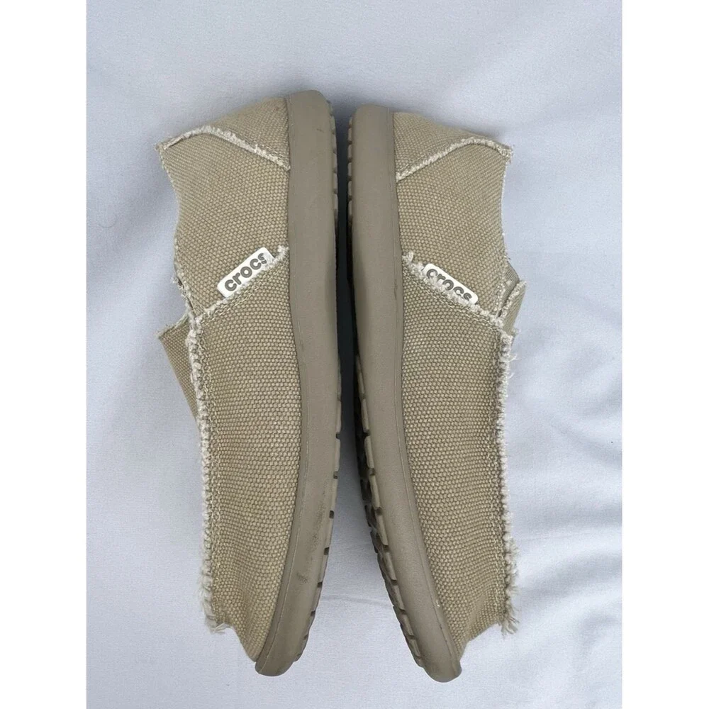 Crocs Mens Santa‎ Cruz Khaki Slip-On Loafer Size 7 M EUC